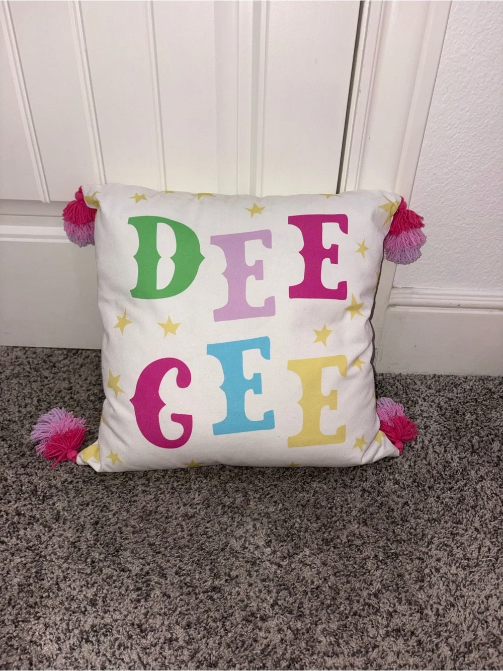 DEE GEE Colorful Pom Pom Decorative Throw Pillow